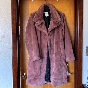 Avec Les Filles Faux Fur Coat NWT! Women’s Size L, Mauve